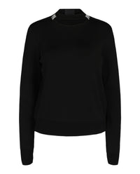 Givenchy Womens Slim Crew Neck Sweater With Crystal Details