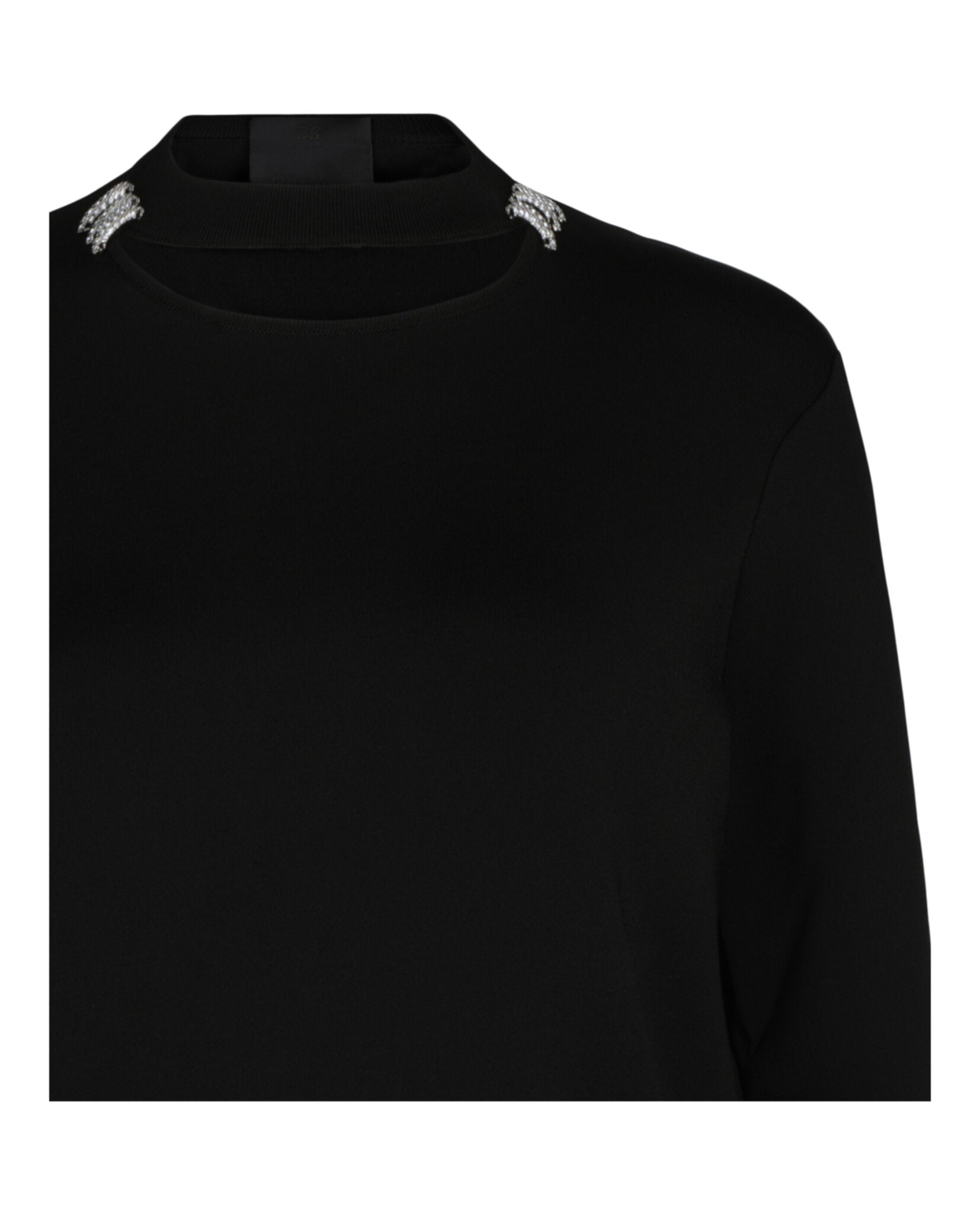 Givenchy Womens Slim Crew Neck Sweater With Crystal Details