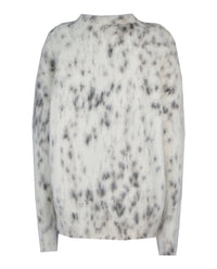 Givenchy Womens Cropped Sweater In Mohair With Snow Leopard Print