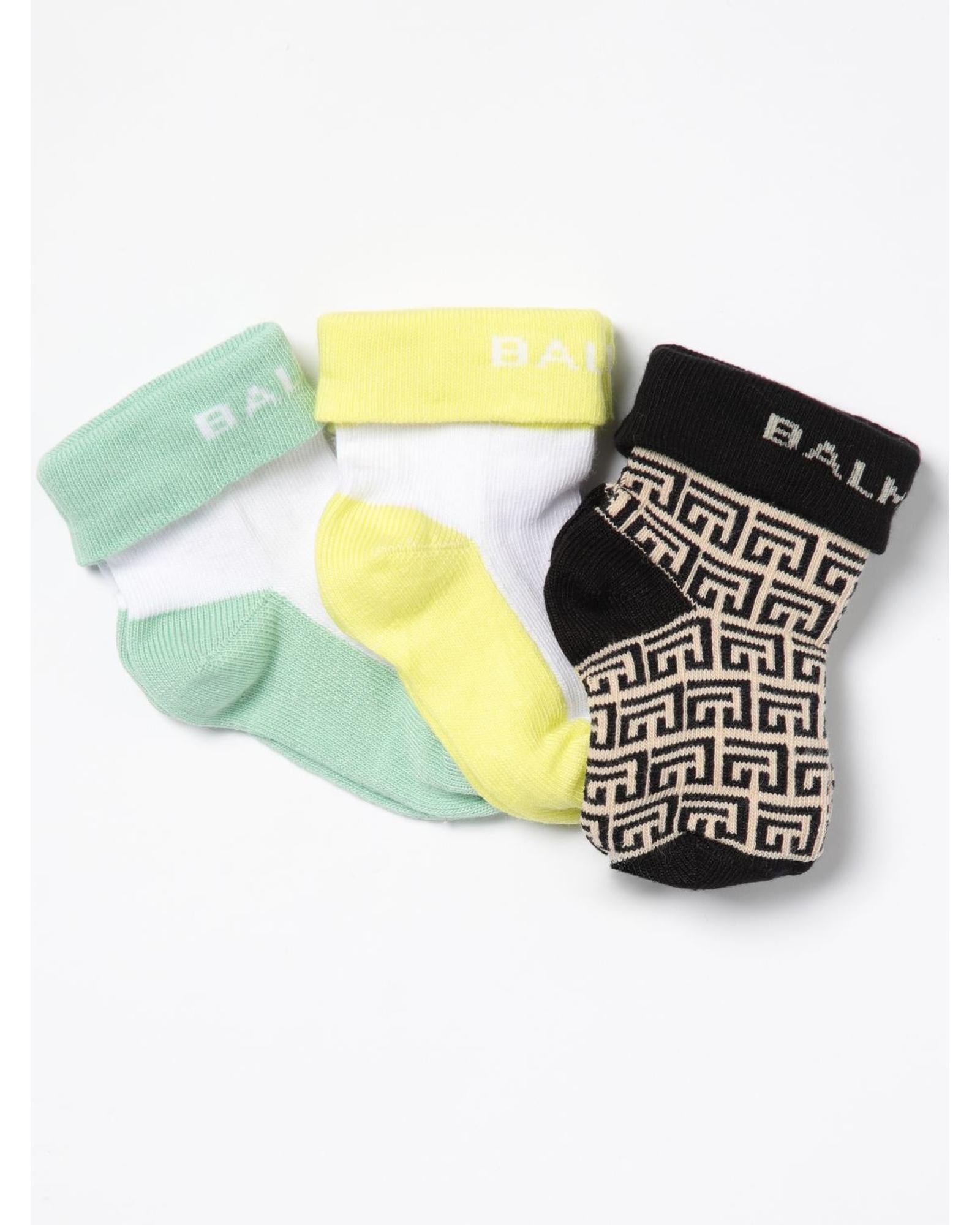 Balmain Baby Socks 3Pack Set Kids Multicolor