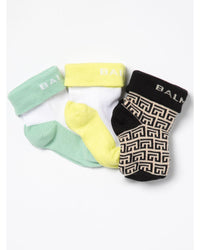 Balmain Baby Socks 3Pack Set Kids Multicolor