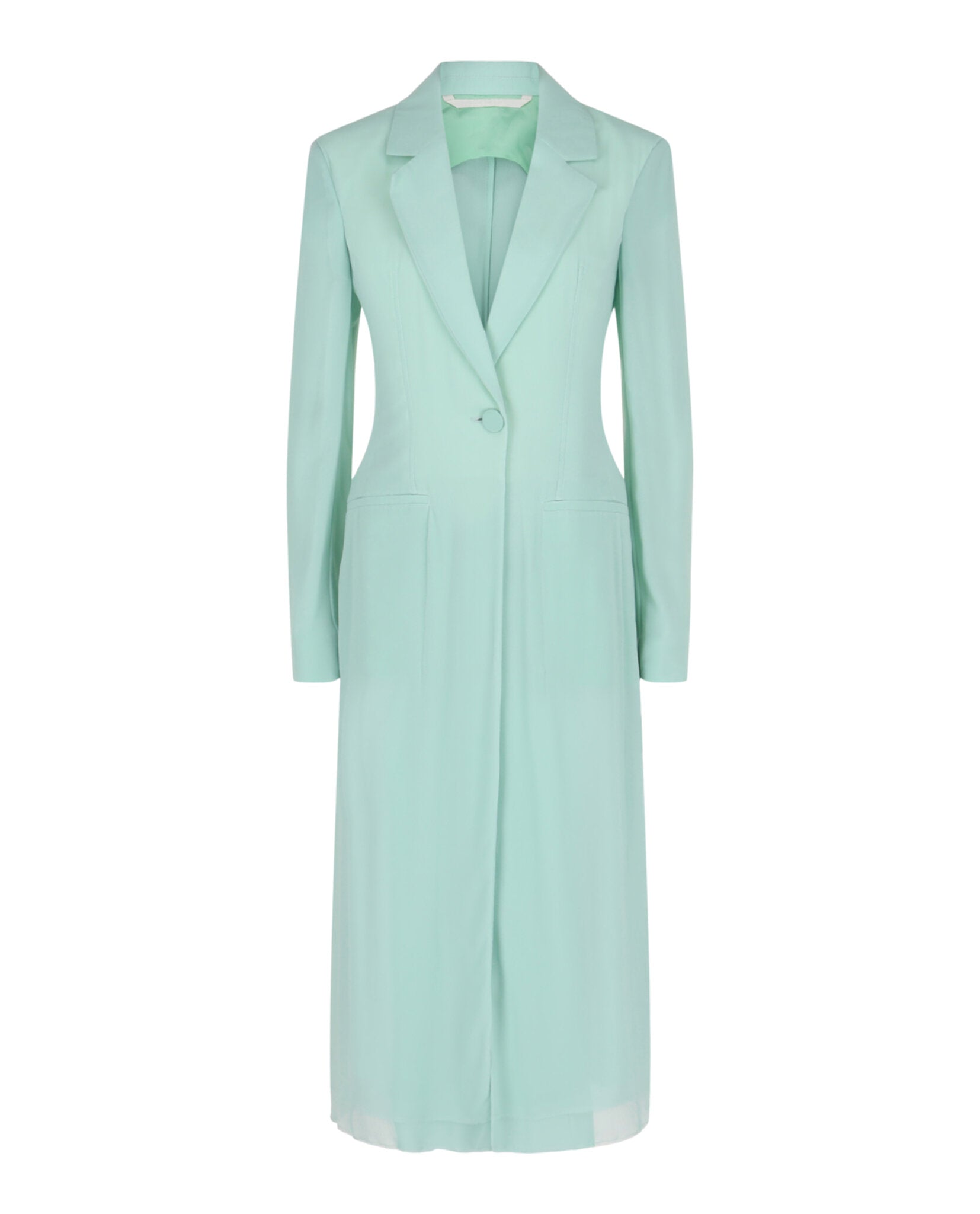 Givenchy Womens Single-Breasted Sheer Longline Coat