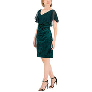 Womens Velvet Chiffon Cocktail and Party Dress