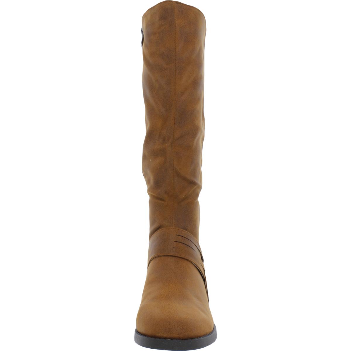 Womens Faux Suede Wide Calf Mid-Calf Boots
