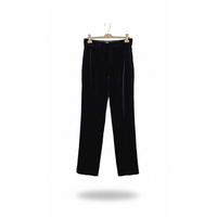 Brunello Cucinelli Velvet Pleated Trousers with Self-Tie Belt Black