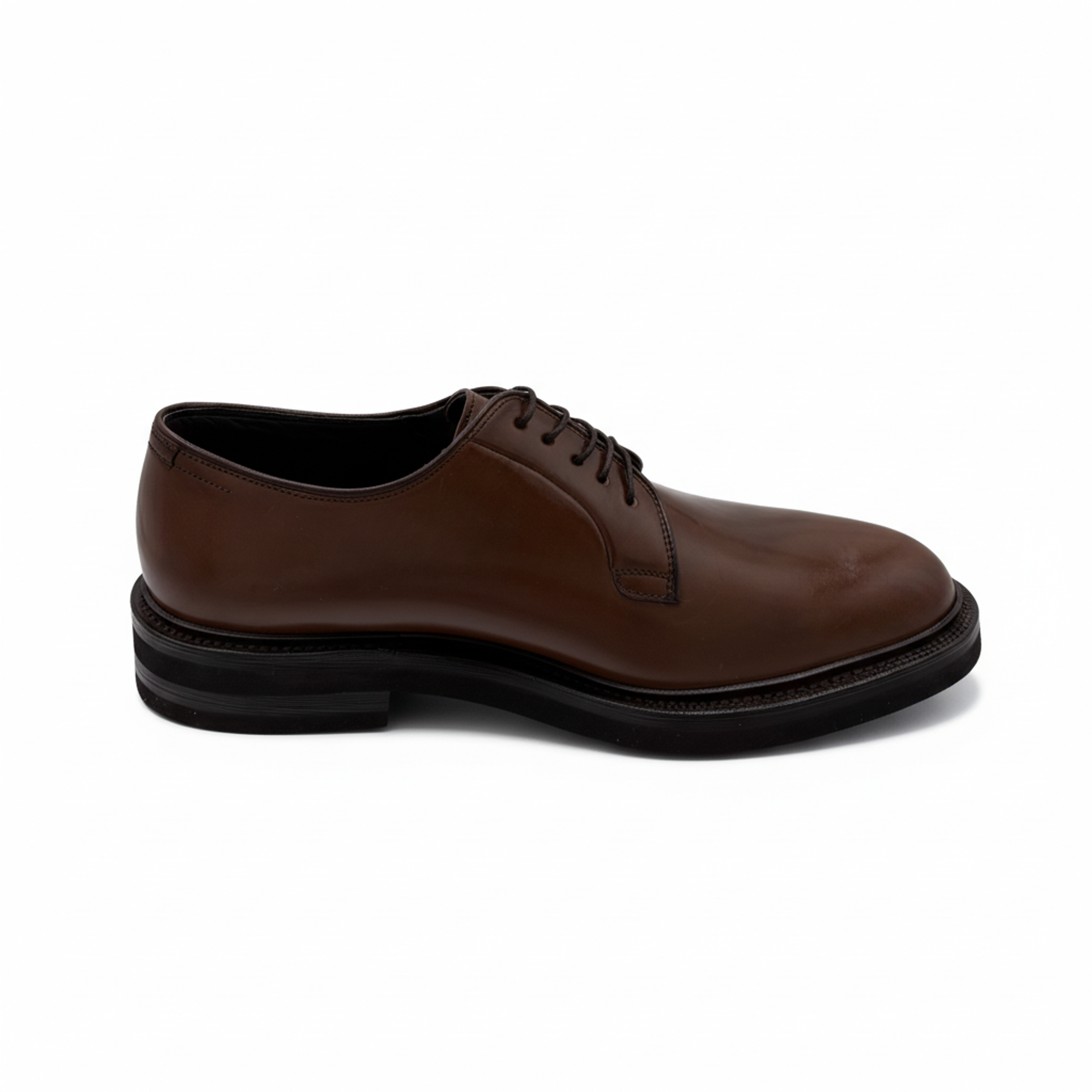 Brunello Cucinelli Polished Cordovan Leather Plain-Toe Derby Shoes