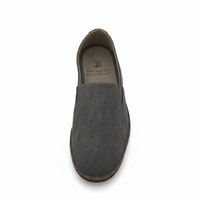 Brunello Cucinelli Grey Textile Slip-On Espadrillas