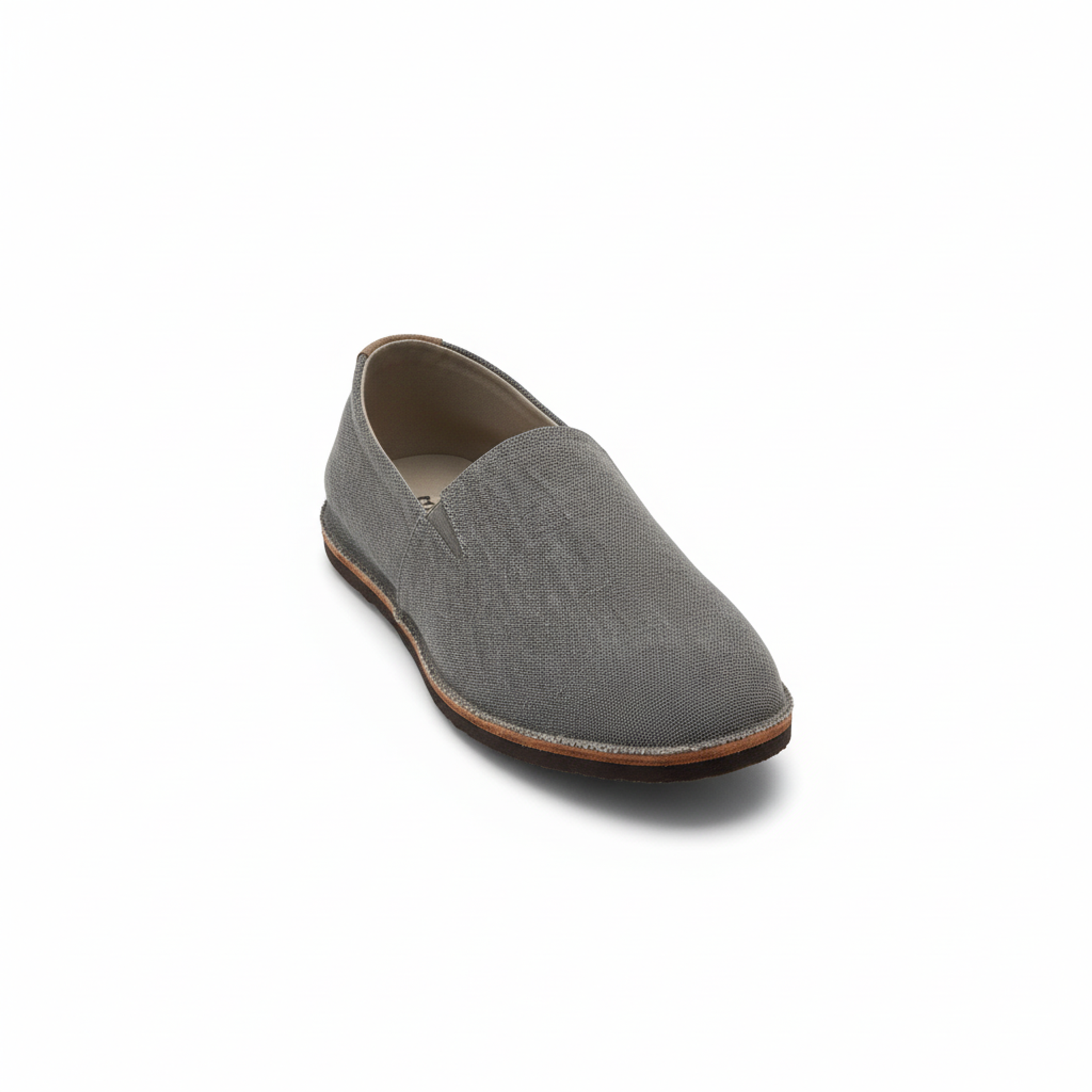 Brunello Cucinelli Grey Textile Slip-On Espadrillas