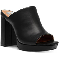 Womens Faux Leather Mule Sandals
