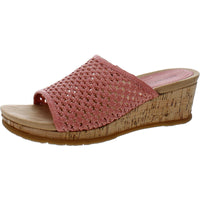FLOSSEY Womens Cork Wedge Sandals 7.5 Medium Burnt Coral