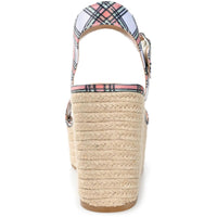 Pearrl Womens Canvas Wedge Sandals