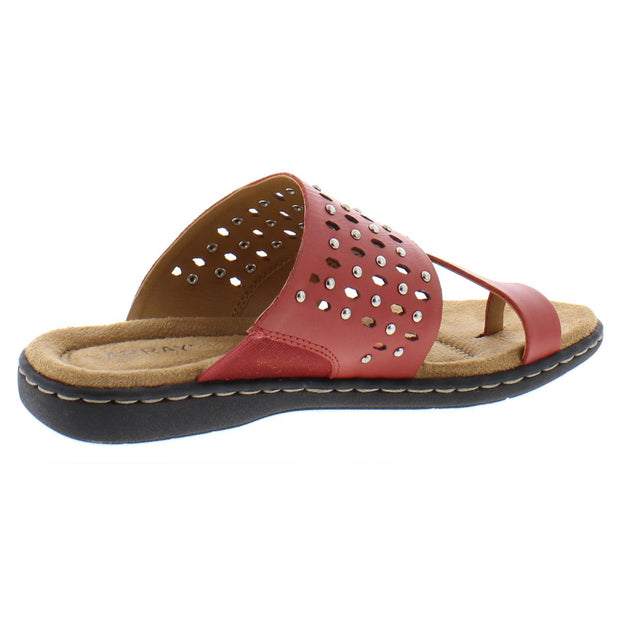 Catalina Womens Leather Studded Slide Sandals