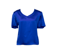 Shining V-Neck Blouse in Blue5
