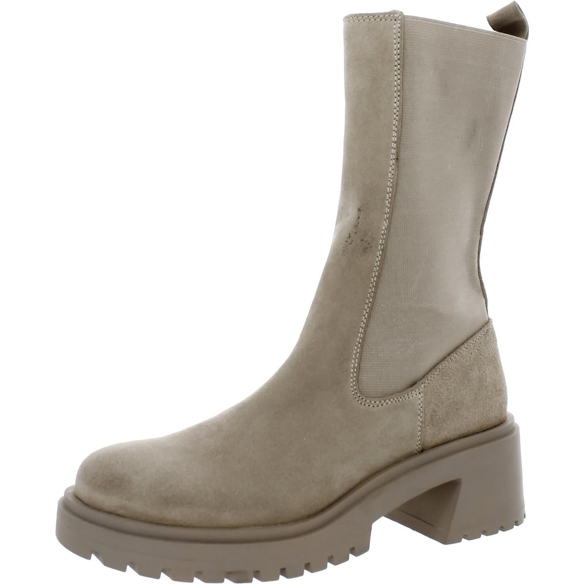 Hesitant Womens Stretch Mid-Calf Boots
