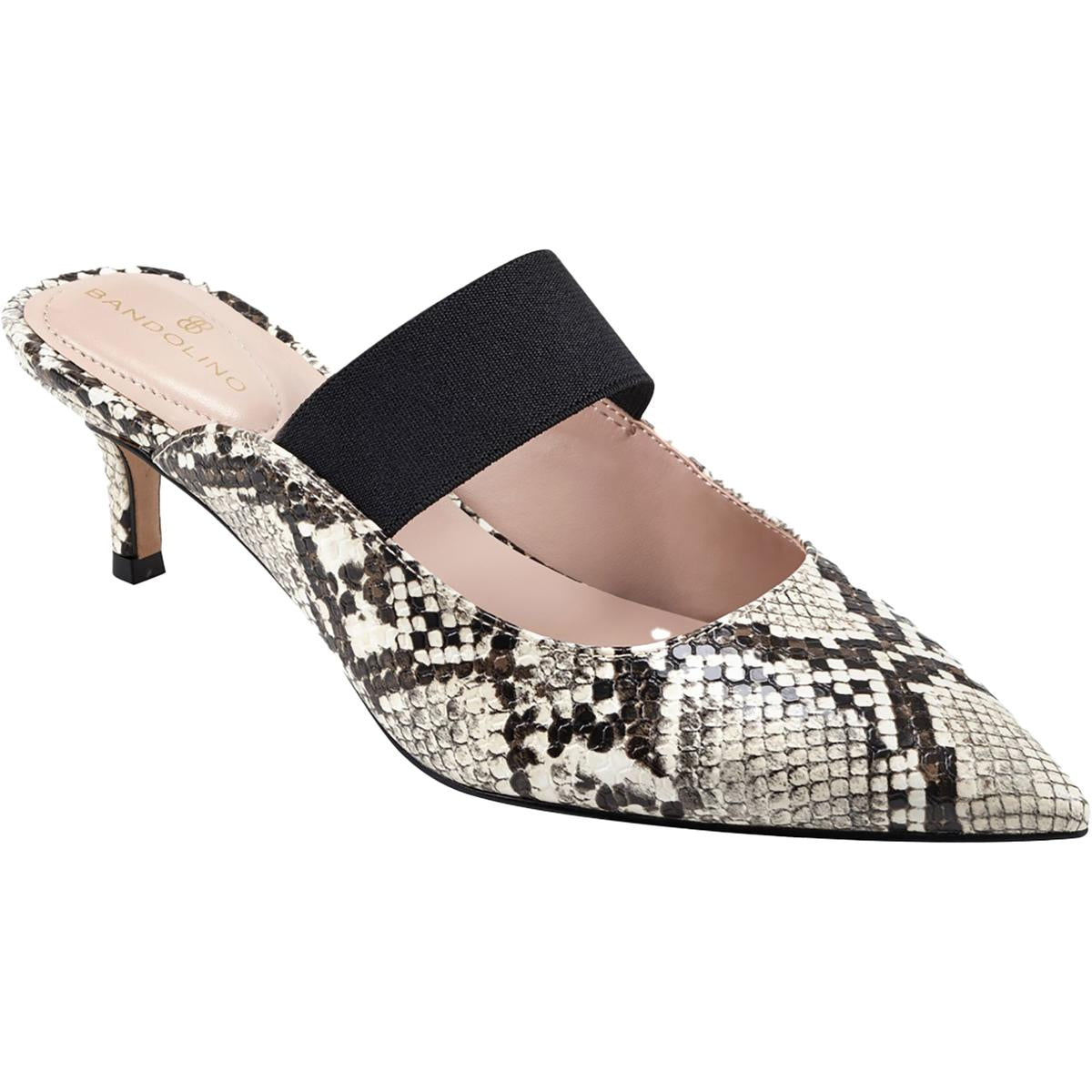 Myna 3 Womens Faux Leather Slip On Kitten Heels 7.5 Medium Medium Natural