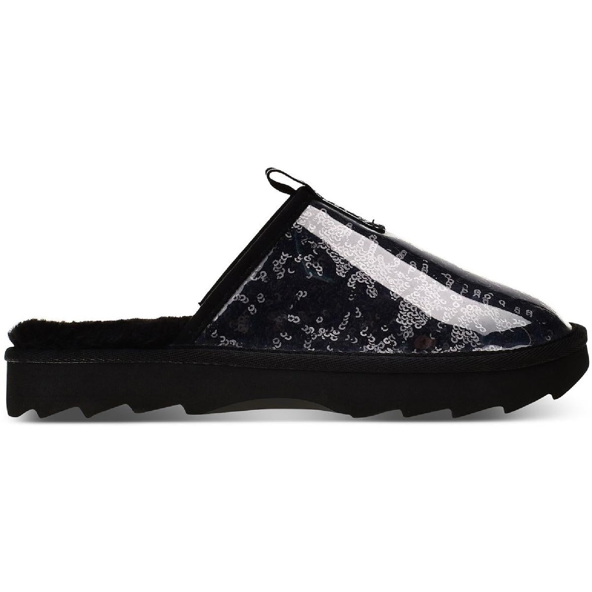 Portiaa Womens Faux Fur Slip On Slide Slippers