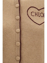 CHLOÉ Chloé Women Fitted Logo Cardigan In Wool And Cashmere