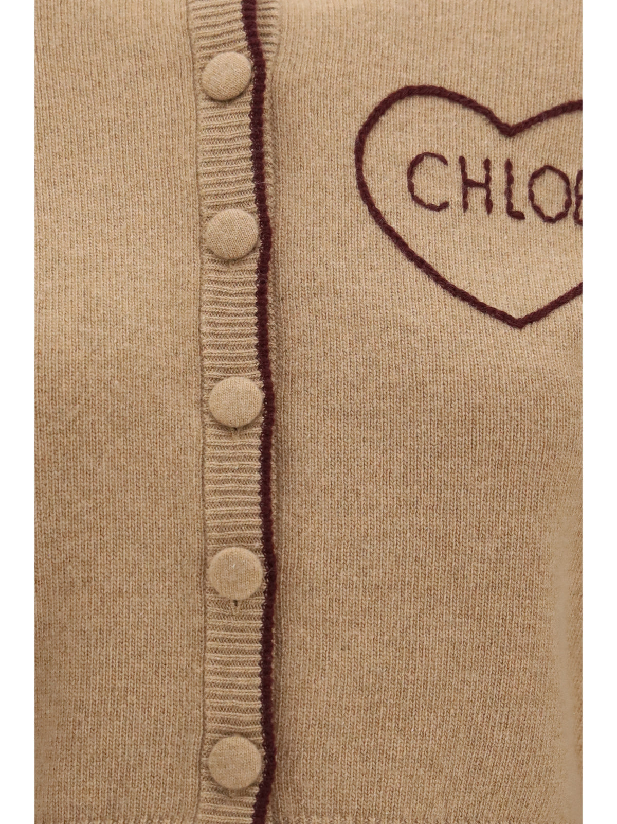 CHLOÉ Chloé Women Fitted Logo Cardigan In Wool And Cashmere