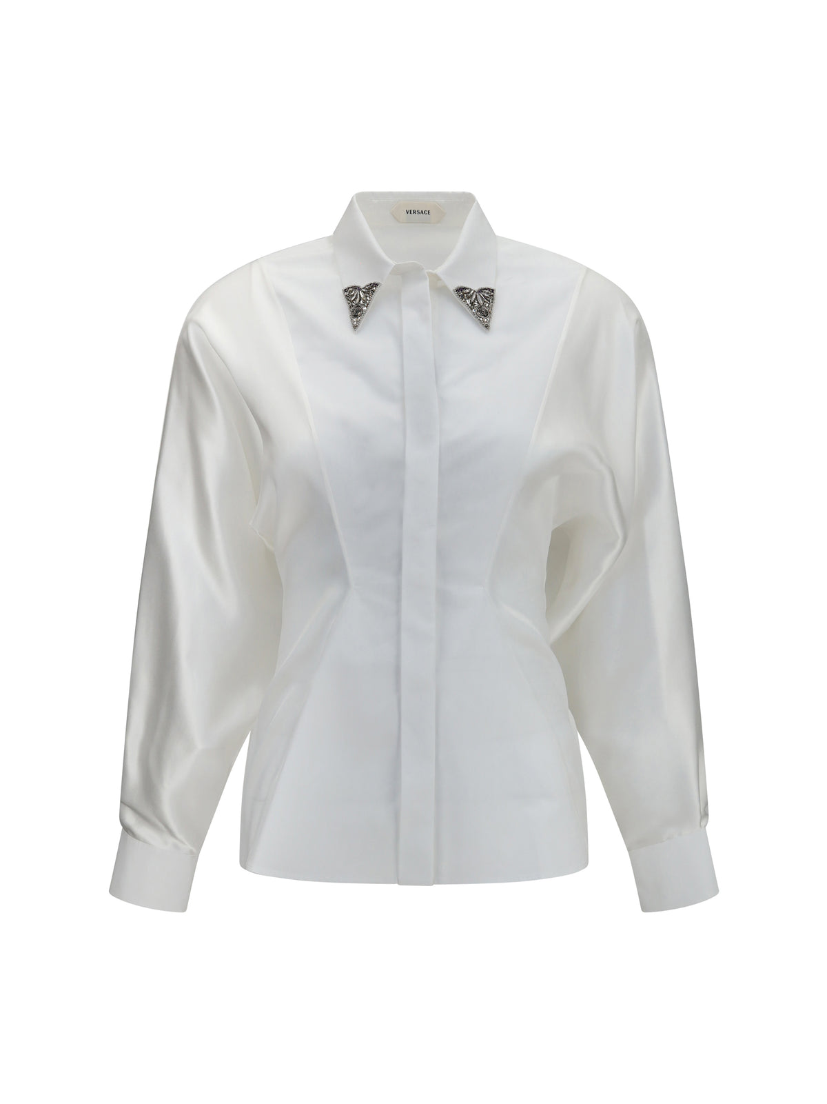 Versace Women Embroidered Cotton Poplin Shirt