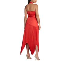 Womens Asymmetric Recycled Polyester Halter Dress