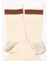 Chloe Chlo Socks Peach Logo Kids Pink