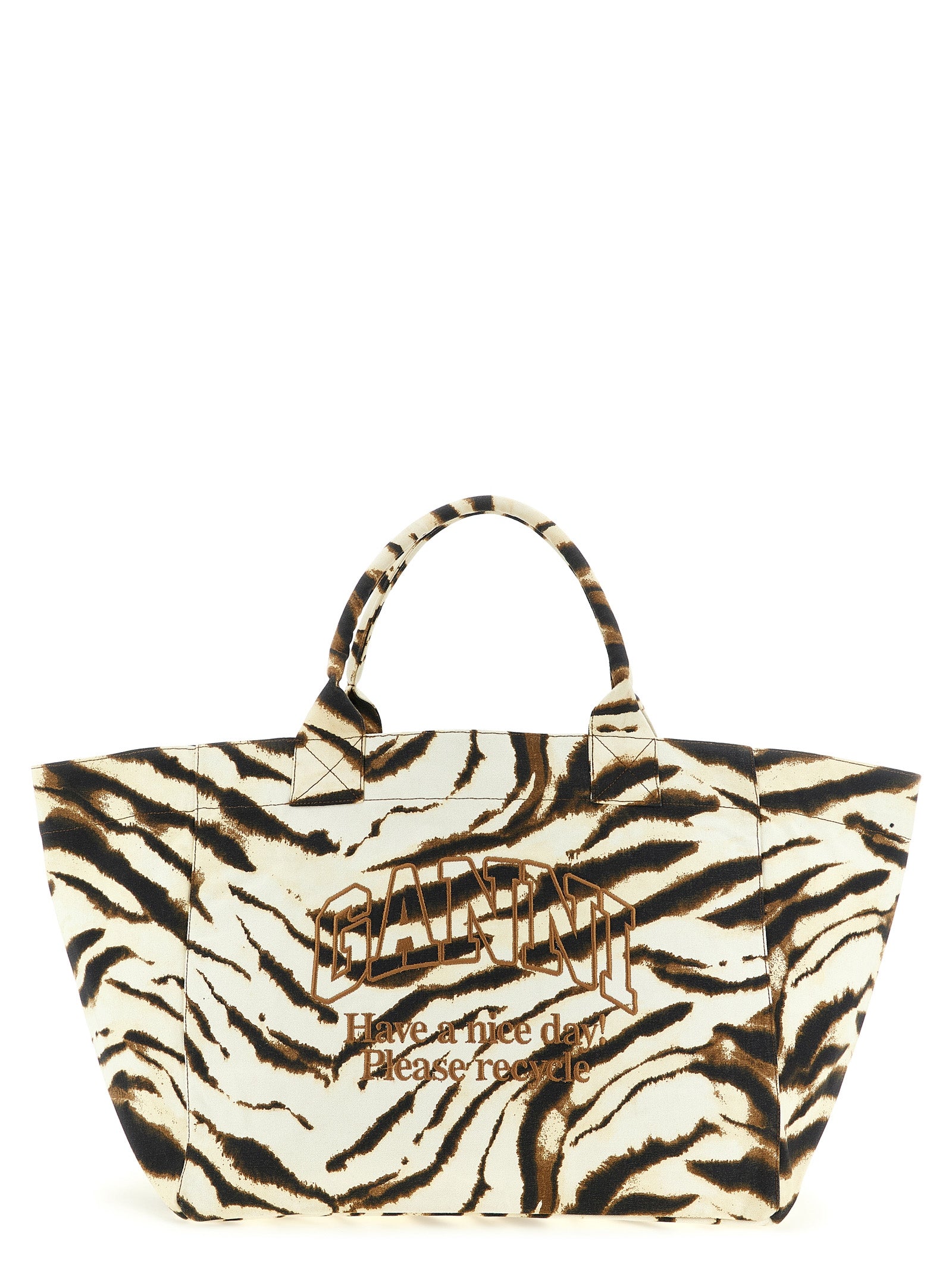 GANNI Ganni Women 'Xxl Zebra' Shopping Bag