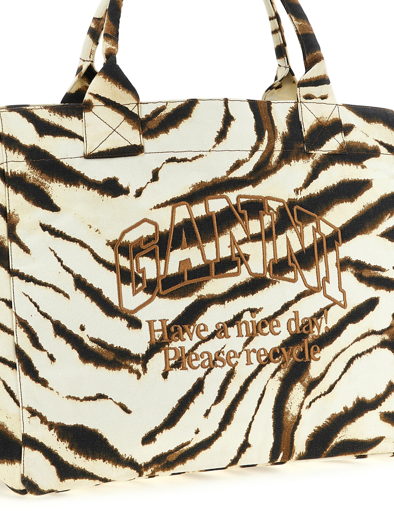 GANNI Ganni Women 'Xxl Zebra' Shopping Bag