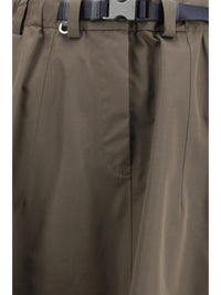 Prada Women Nylon Midi Skirt