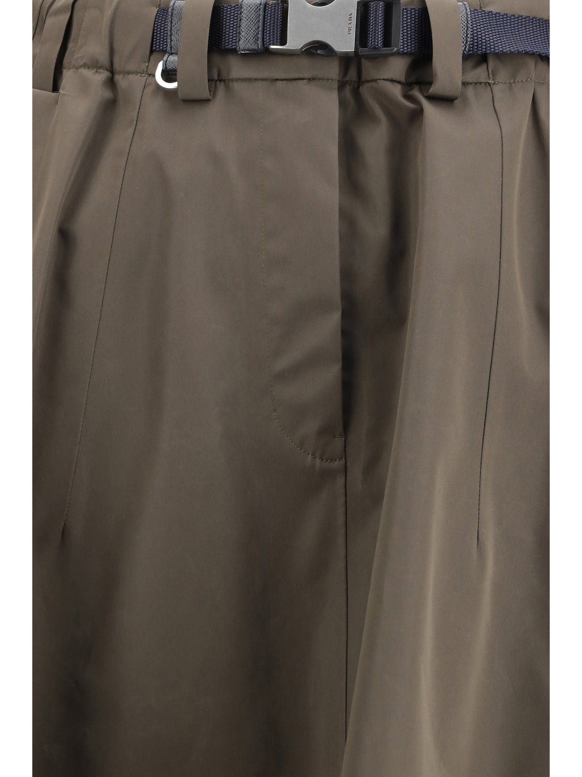 Prada Women Nylon Midi Skirt