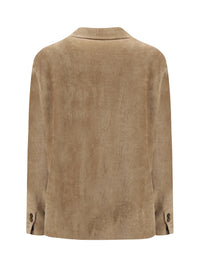Brunello Cucinelli Women Fluid Corduroy Jacket With Monile