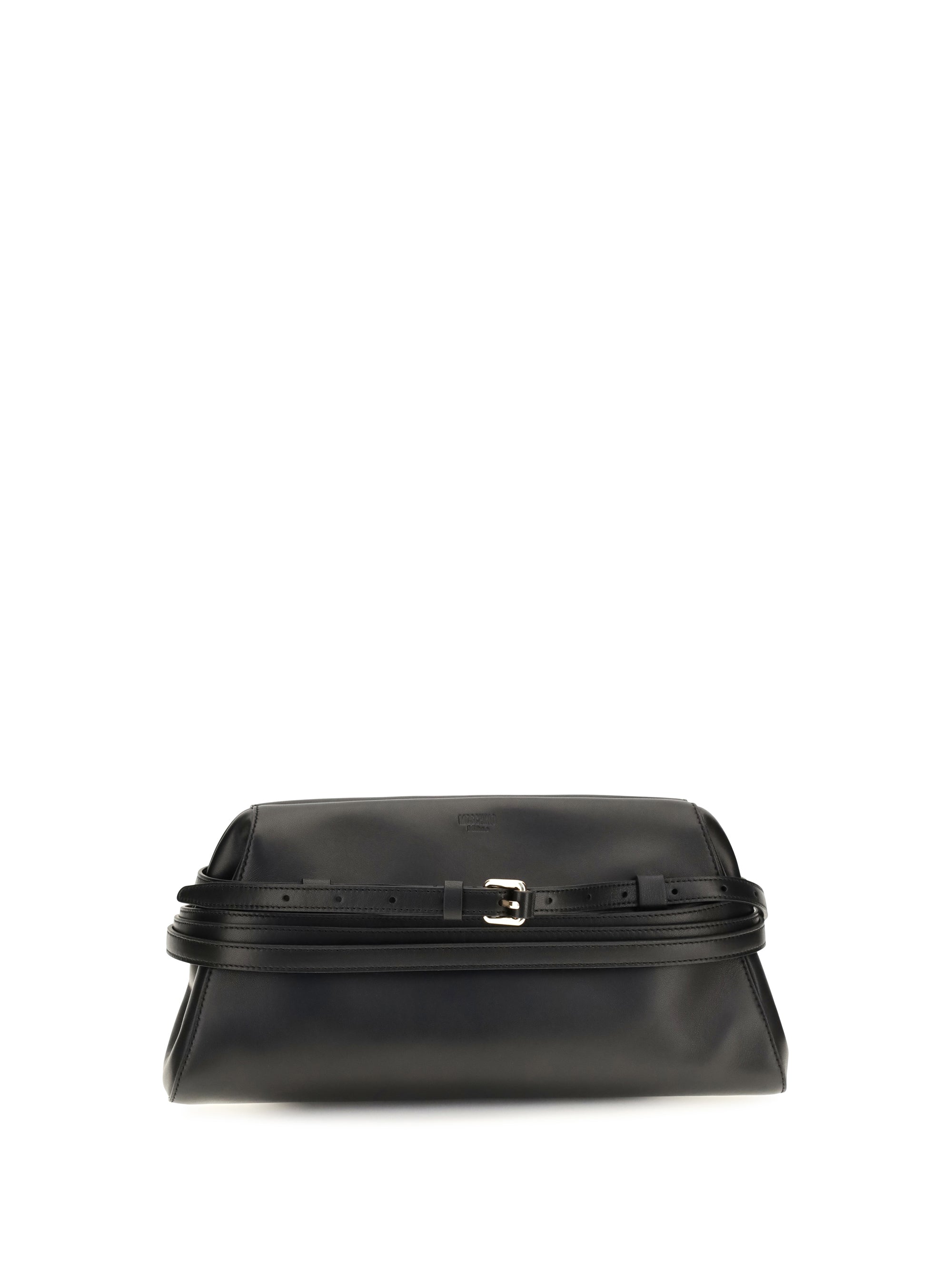 MOSCHINO Moschino Women Leather Clutch With Buckle Detail