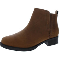 Larime Womens Zipper Ankle Booties Dark Brown