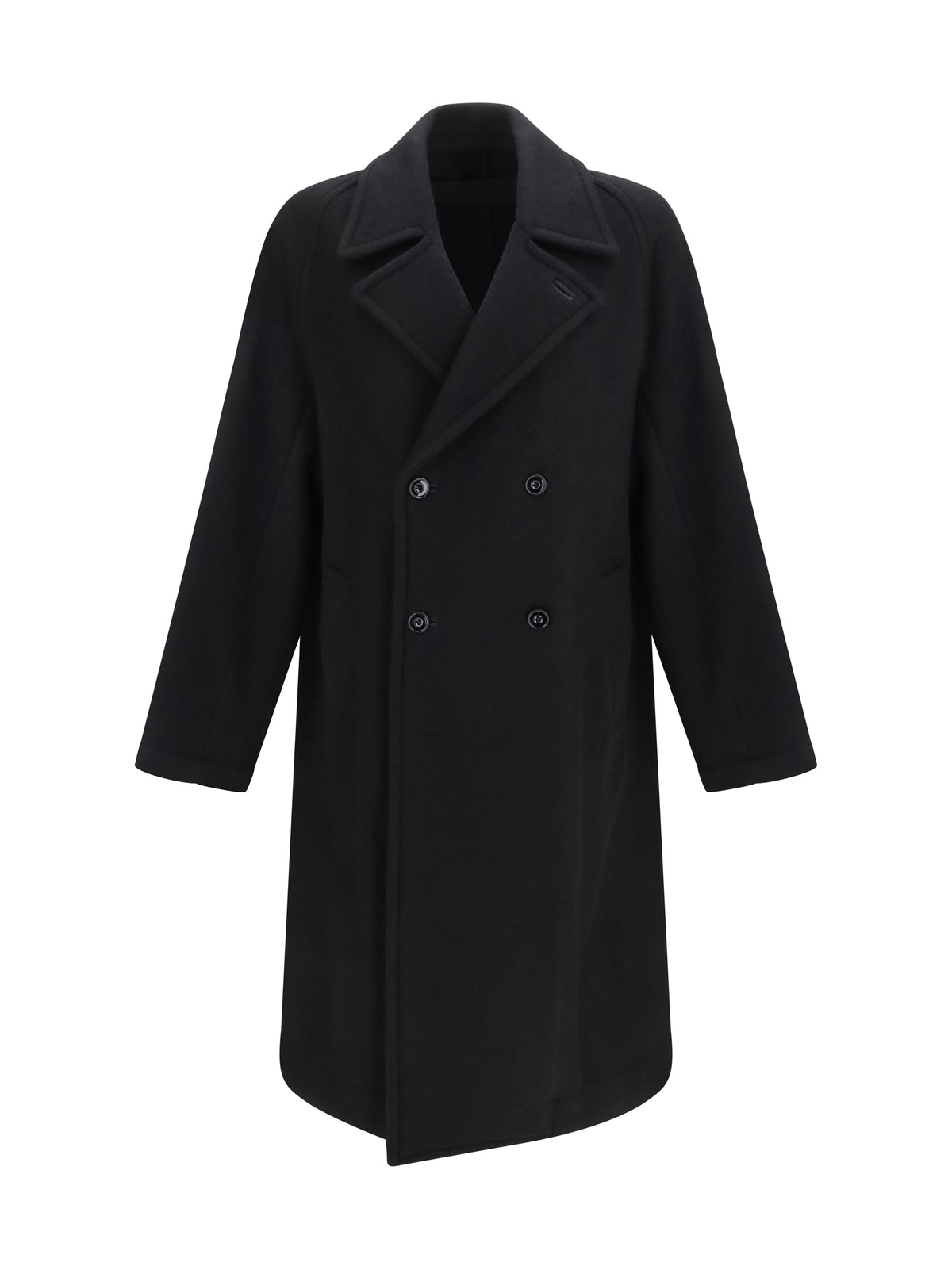 Lemaire Men Short Double-Breasted Wool And Alpaca Coat