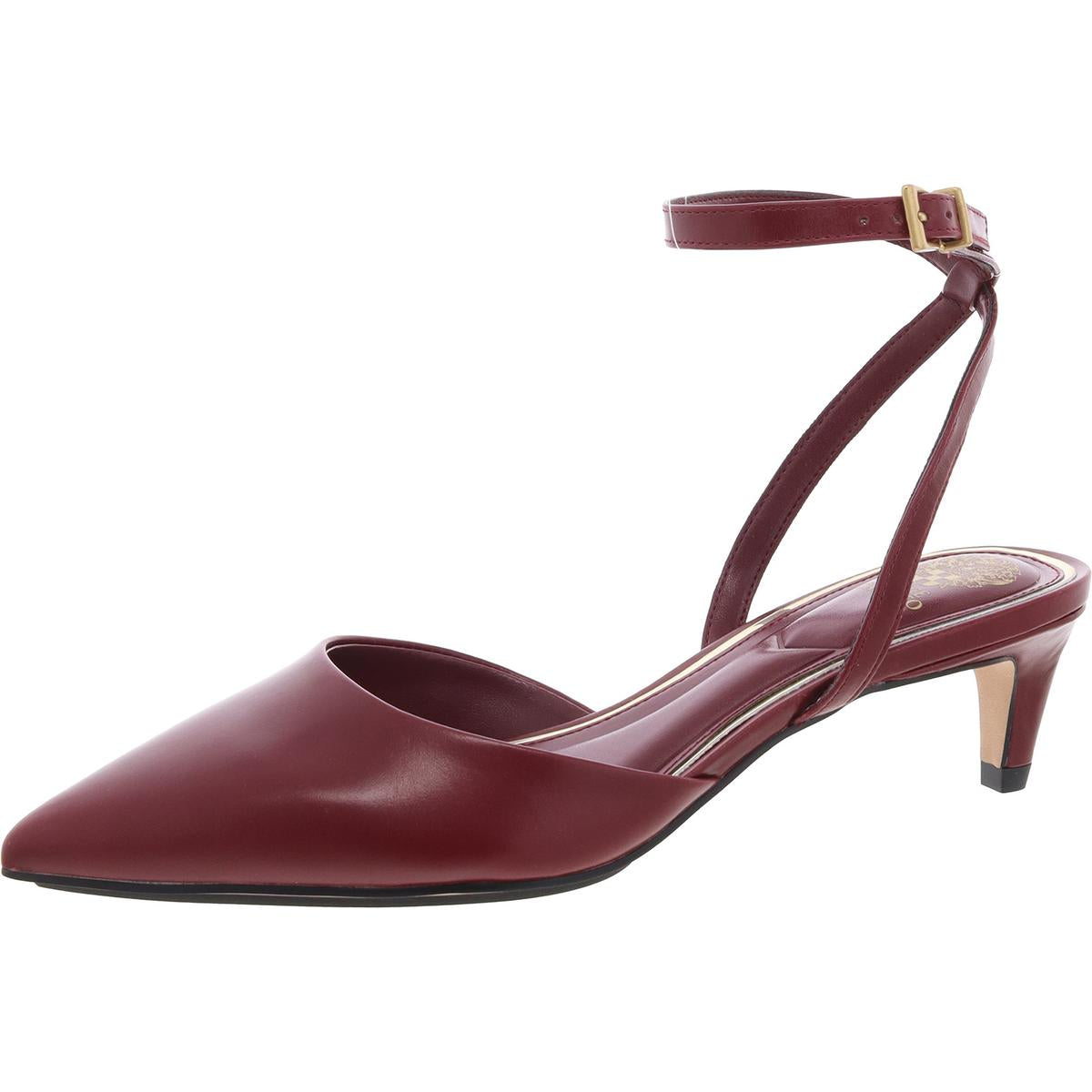 Irva Womens Solid Leather Kitten Heels