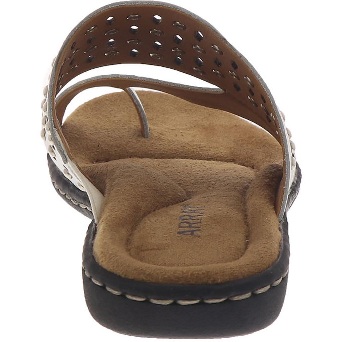 Catalina Womens Leather Studded Slide Sandals