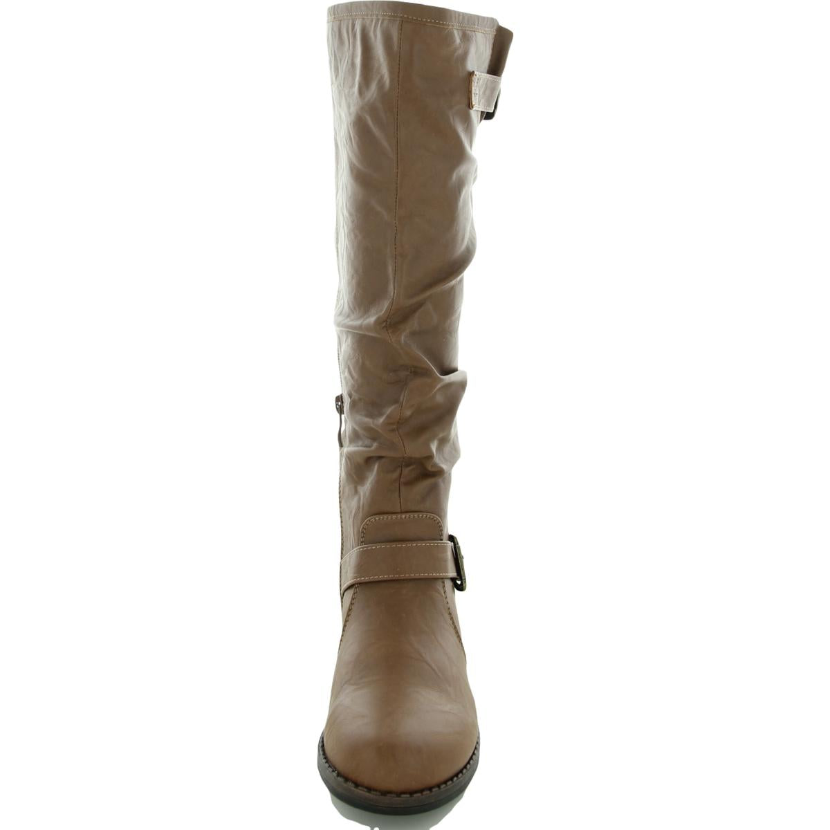 Stormy Womens Faux Leather Wide Calf Knee-High Boots