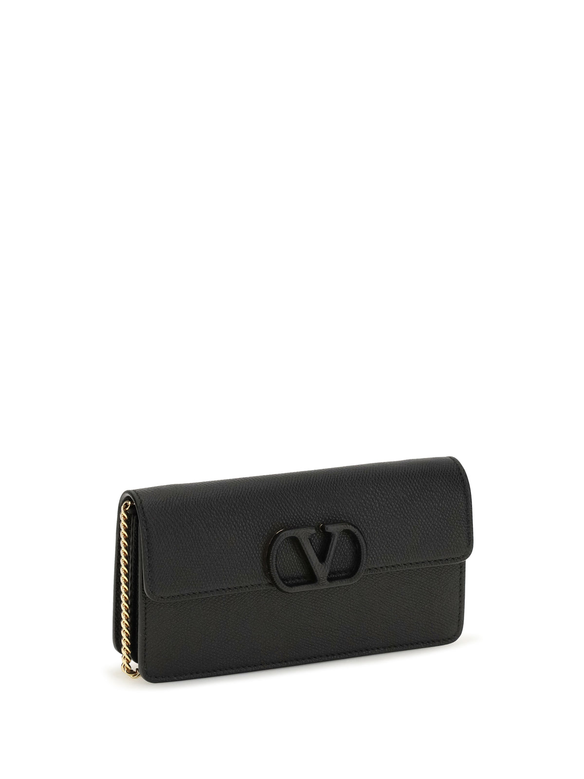 Valentino Garavani Women Vlogo Signature Grainy Calfskin Chain Wallet
