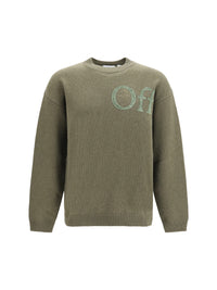 Off-White Men Bookish Shared Logo Knit Crewneck