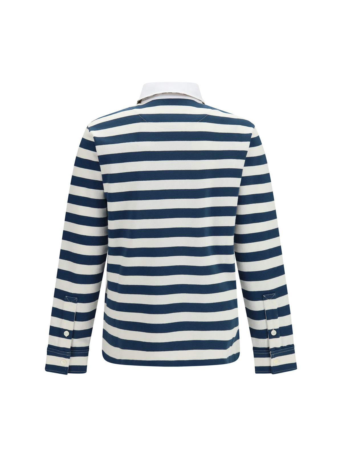 Burberry Men Striped Long-Sleeve Cotton Polo