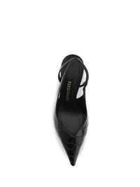 FERRAGAMO Ferragamo Women Crocodile-Effect Leather Slingback Pumps