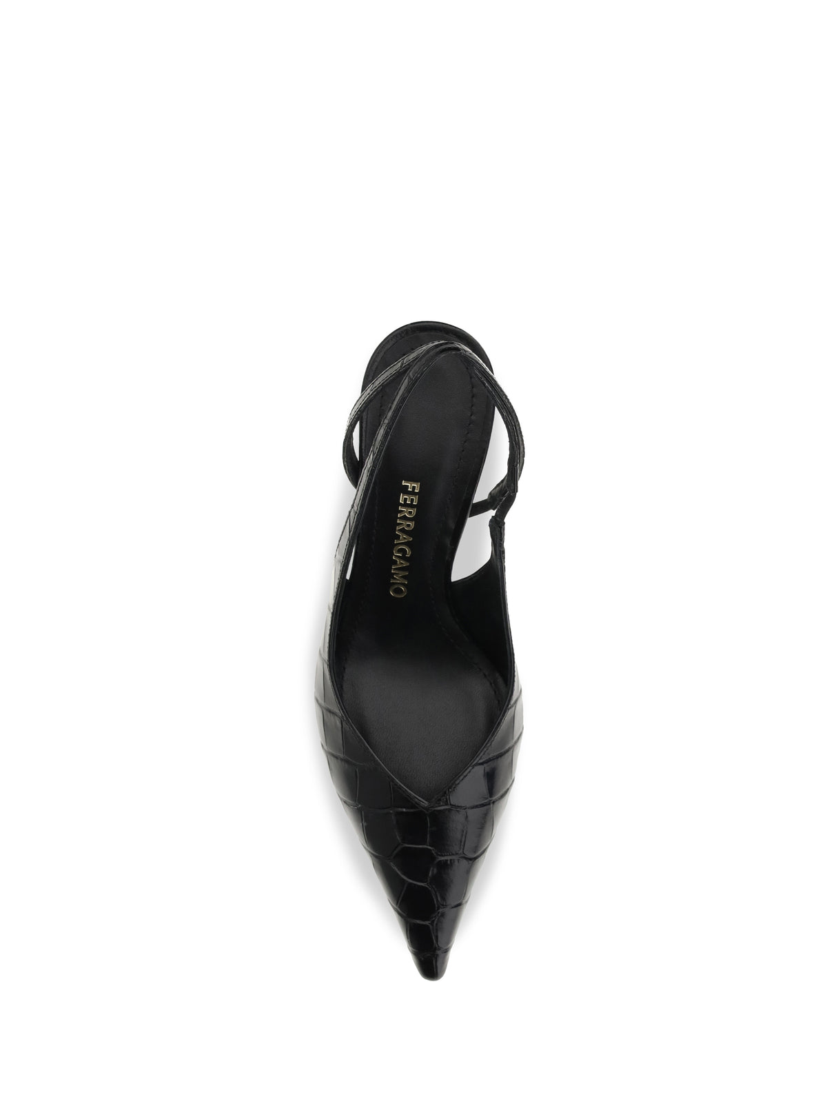 FERRAGAMO Ferragamo Women Crocodile-Effect Leather Slingback Pumps