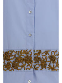 Dries Van Noten Women Oversized Embroidered Cotton Shirt