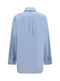 PRADA Prada Women Oversized Shirt With Pocket And Embroidered Logo