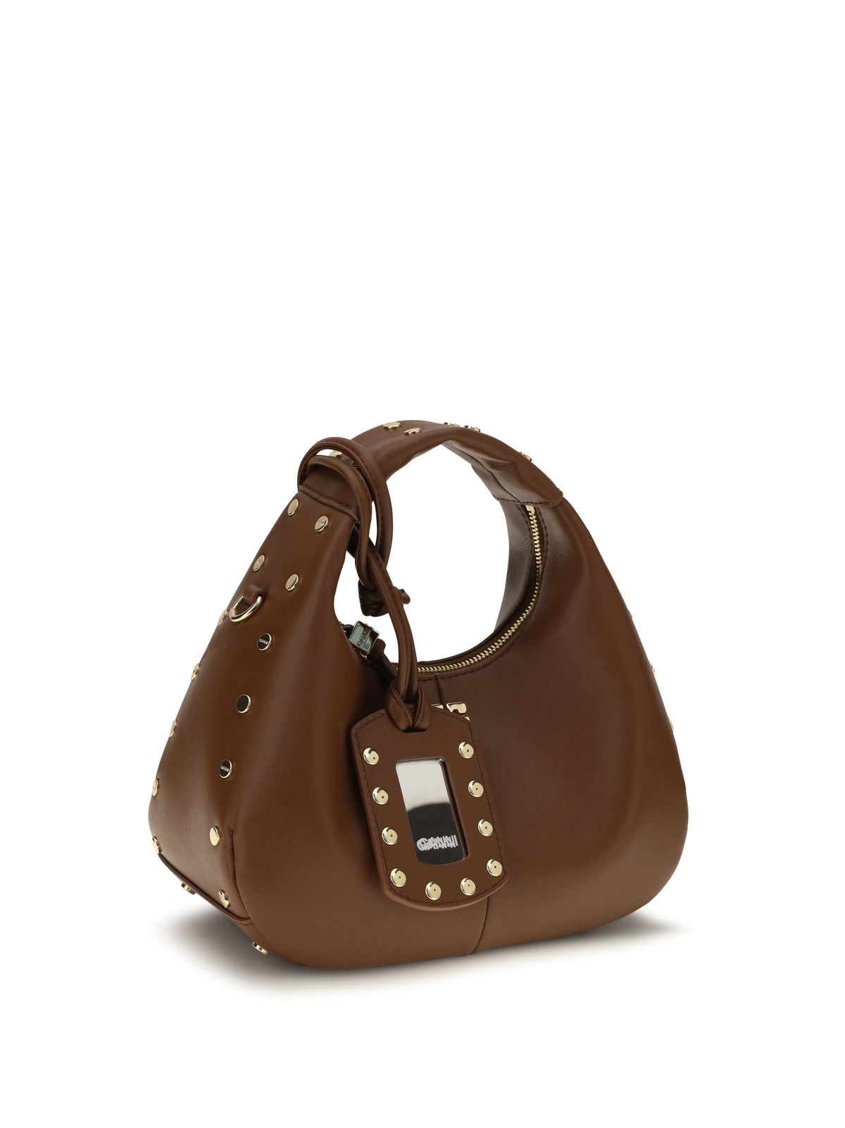Ganni Women Mini Studded Hobo Handbag