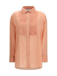 GOLDEN GOOSE Golden Goose Women Oversized Shirt In Cotton With Pleated Bib