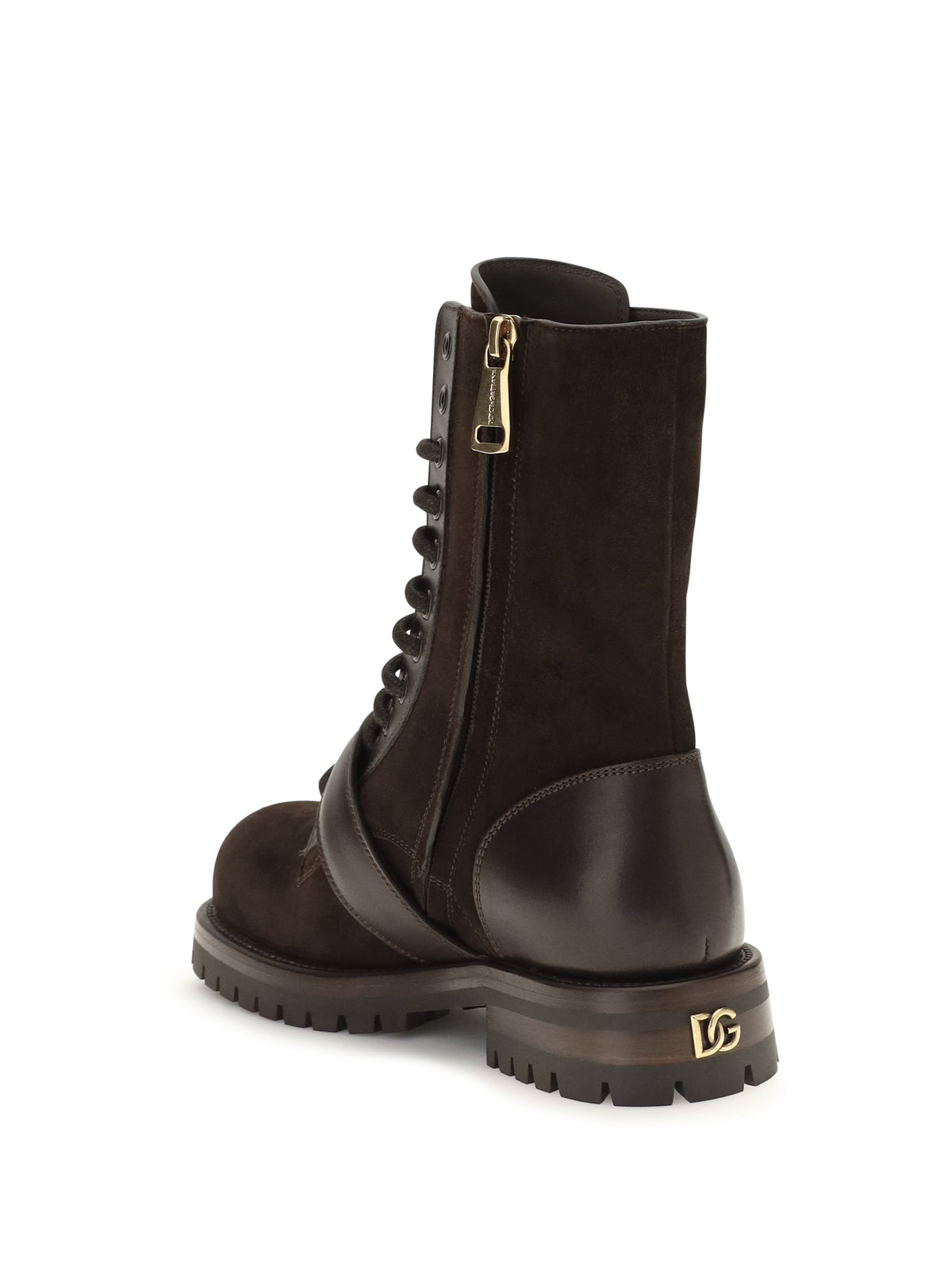 Dolce & Gabbana Women Leather And Suede Buckle Ankle Boots