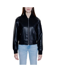 Calvin Klein Jeans Cropped Bomber Jacket Women Black Jackets & Coats