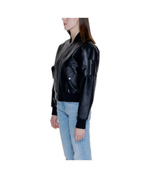 Calvin Klein Jeans Cropped Bomber Jacket Women Black Jackets & Coats