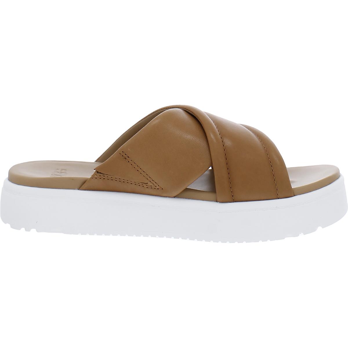 Zayne Crossband Womens Leather Open Toe Platform Sandals
