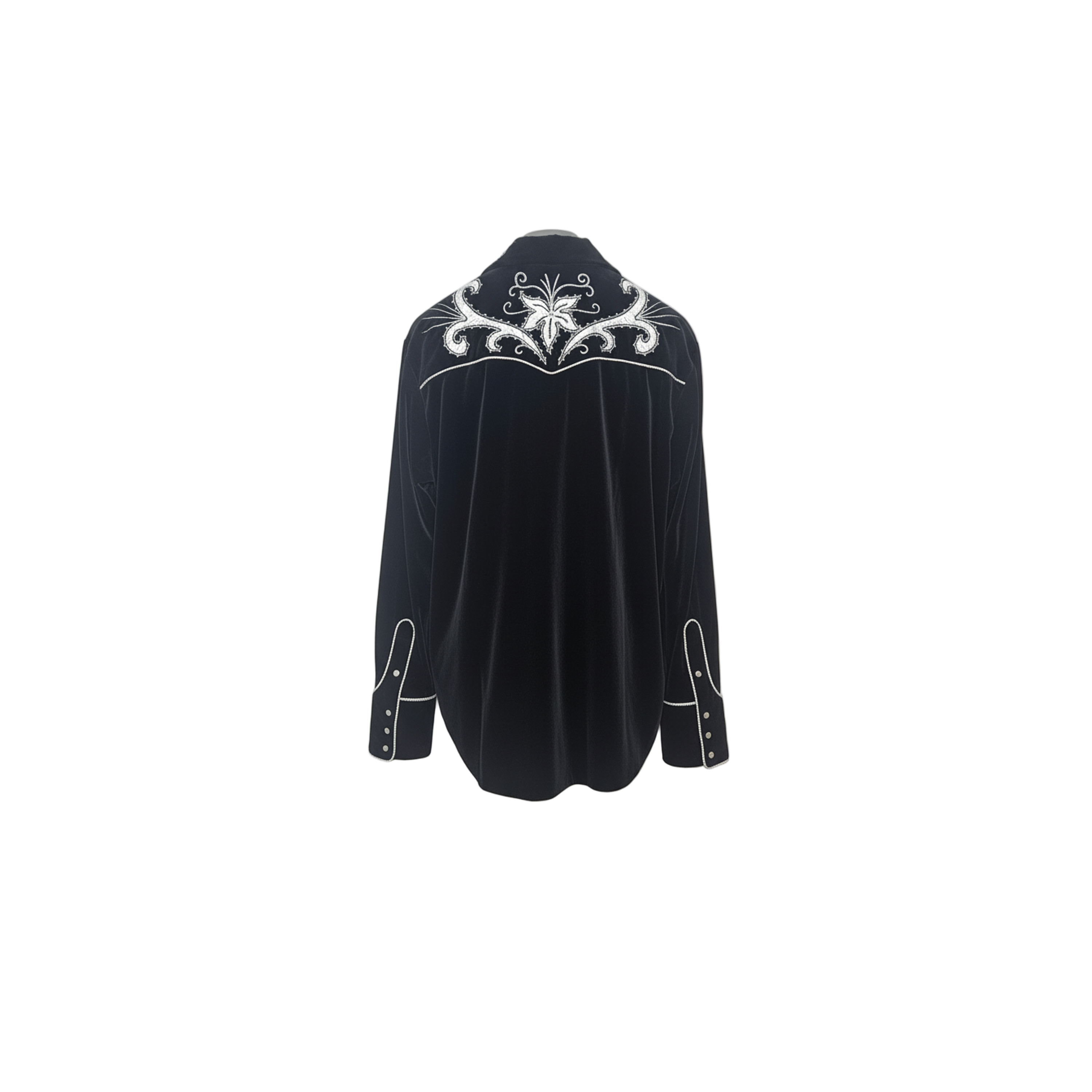 Tom Ford Velvet Silver Embroidered Western Shirt